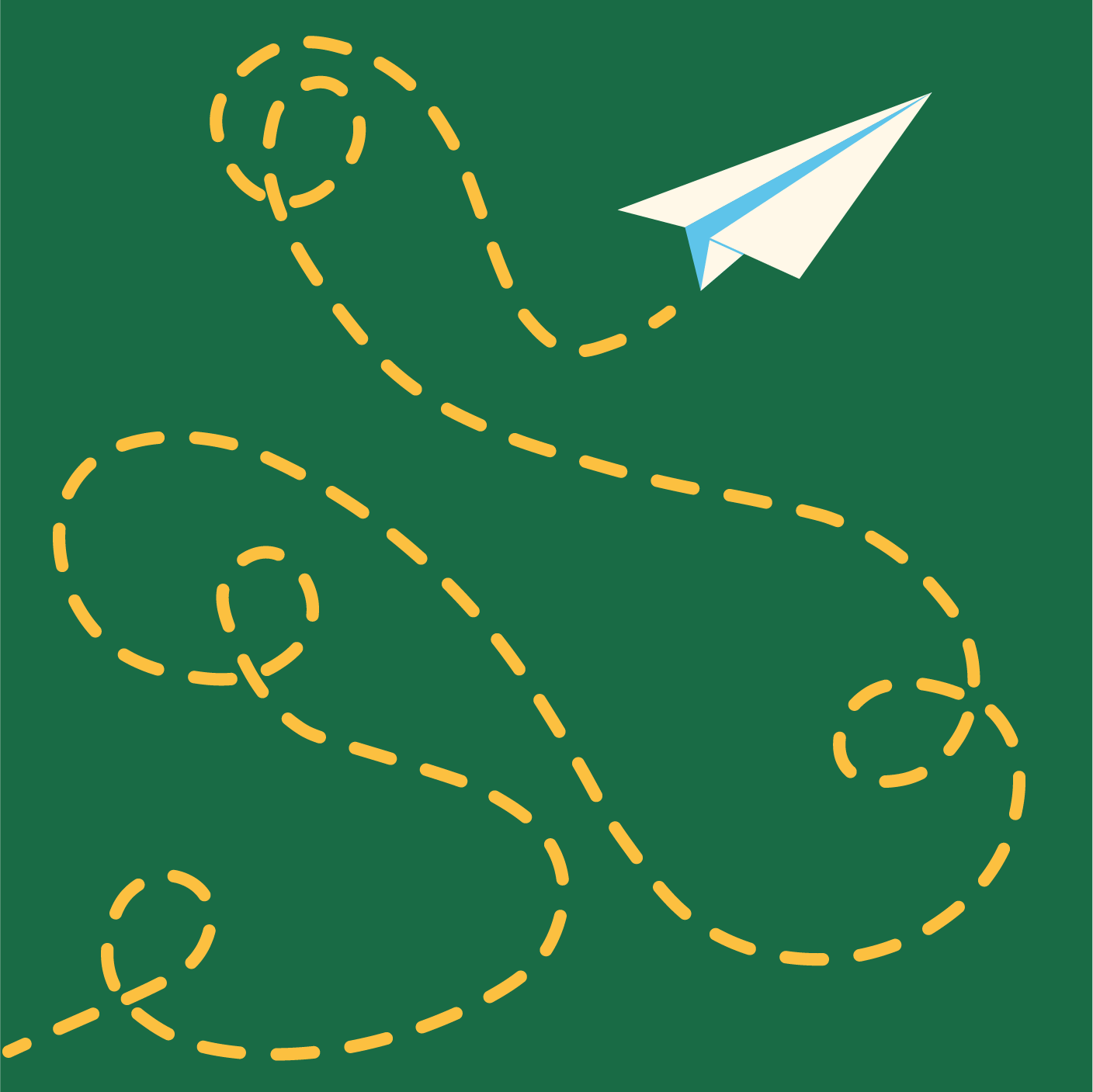 Paper plane dotted line illlustration
